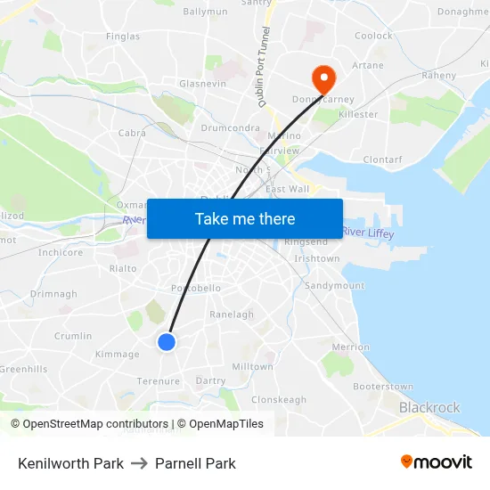 Kenilworth Park to Parnell Park map