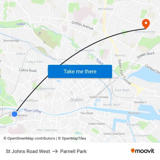 St Johns Road West to Parnell Park map