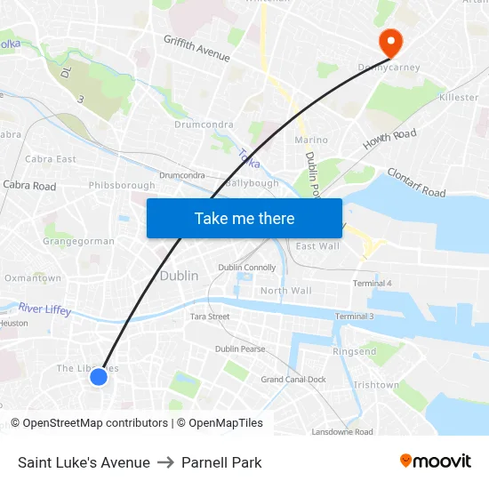 Saint Luke's Avenue to Parnell Park map