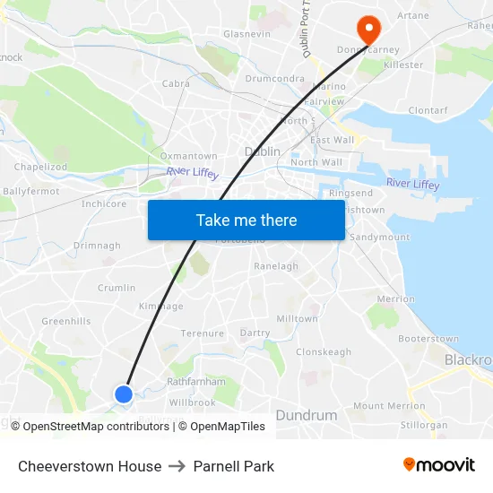 Cheeverstown House to Parnell Park map