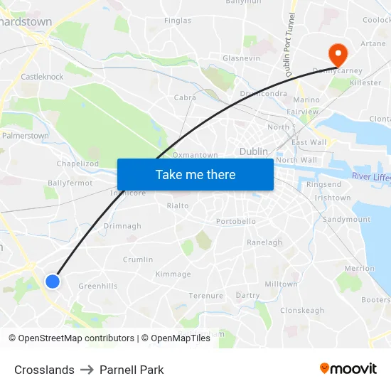 Crosslands to Parnell Park map