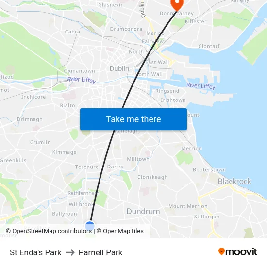 St Enda's Park to Parnell Park map