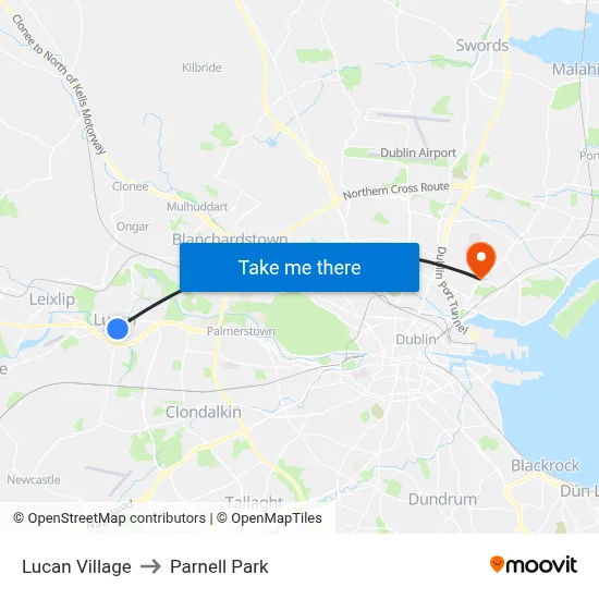 Lucan Village to Parnell Park map