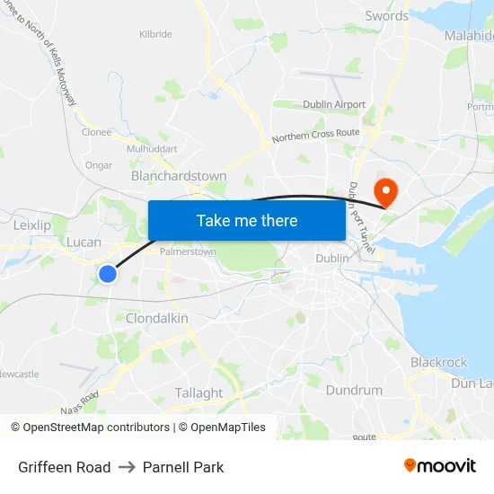 Griffeen Road to Parnell Park map