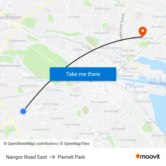 Nangor Road East to Parnell Park map