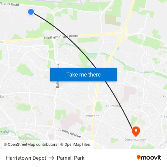 Harristown Depot to Parnell Park map