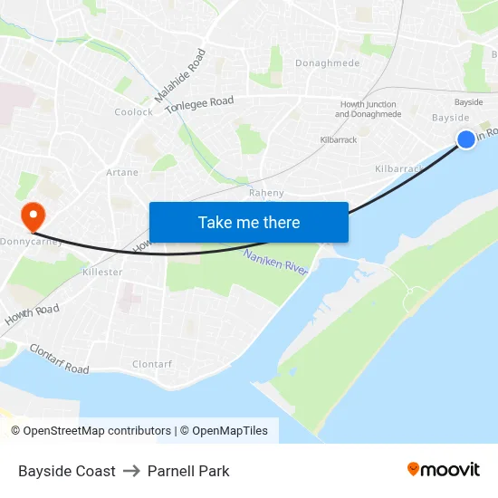 Bayside Coast to Parnell Park map