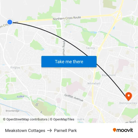Meakstown Cottages to Parnell Park map