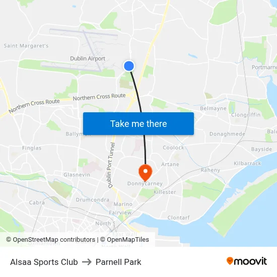 Alsaa Sports Club to Parnell Park map