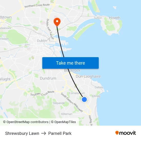 Shrewsbury Lawn to Parnell Park map
