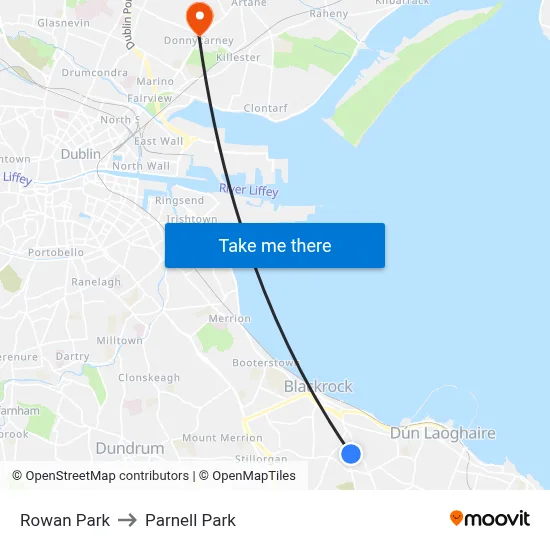 Rowan Park to Parnell Park map