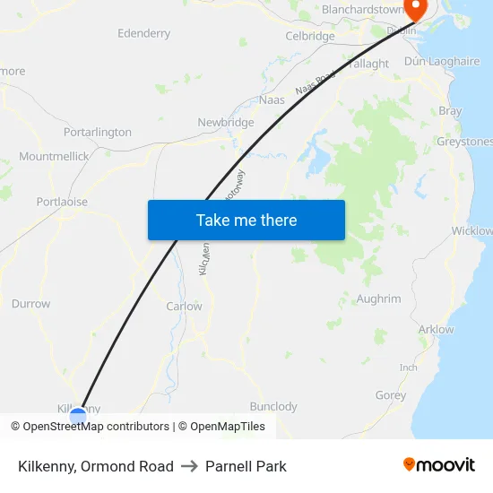 Kilkenny, Ormond Road to Parnell Park map