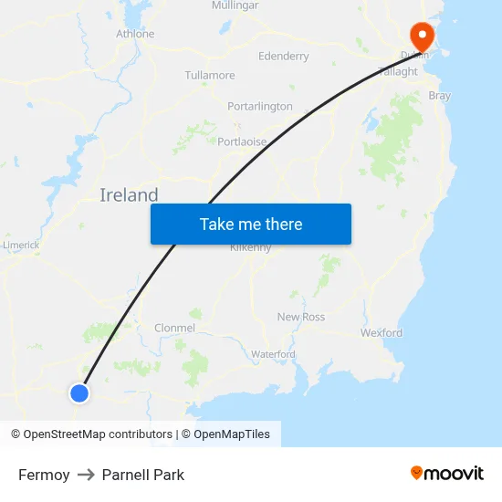 Fermoy to Parnell Park map