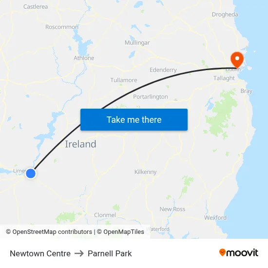 Newtown Centre to Parnell Park map