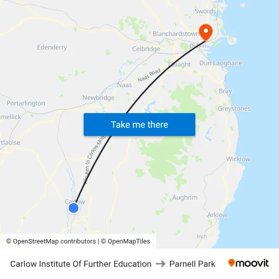 Carlow Institute Of Further Education to Parnell Park map