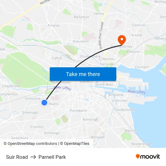 Suir Road to Parnell Park map