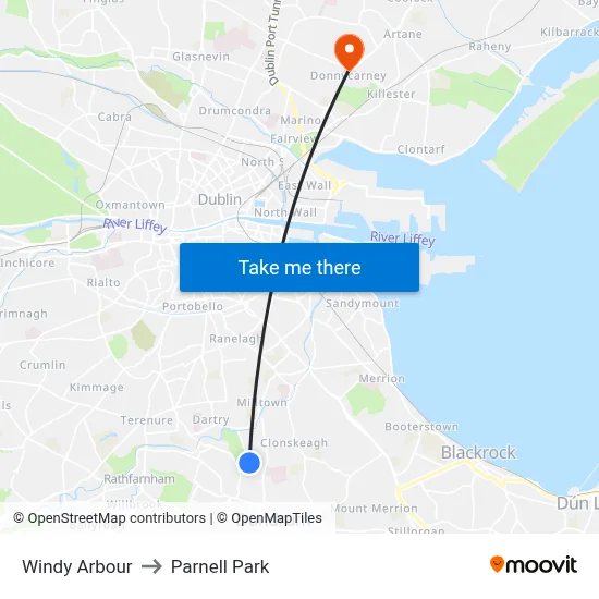 Windy Arbour to Parnell Park map