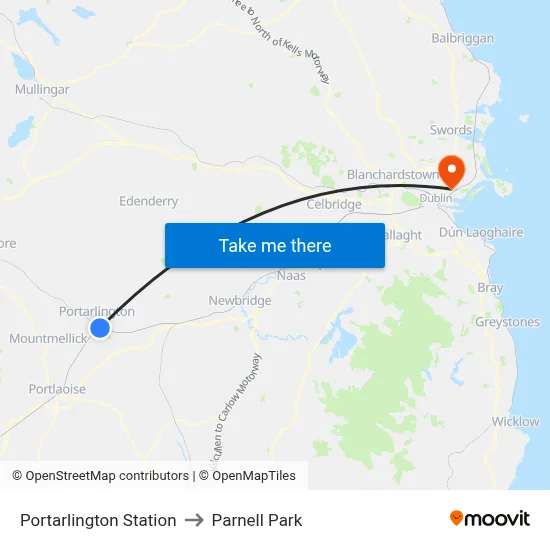 Portarlington Station to Parnell Park map