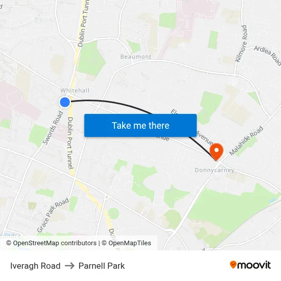 Iveragh Road to Parnell Park map
