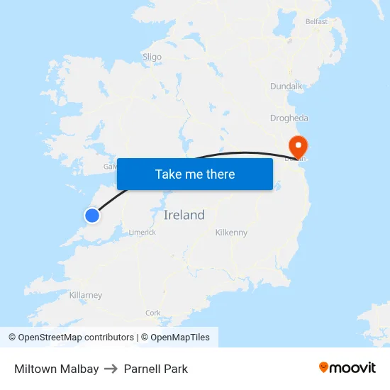 Miltown Malbay to Parnell Park map