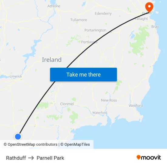 Rathduff to Parnell Park map
