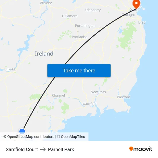 Sarsfield Court to Parnell Park map
