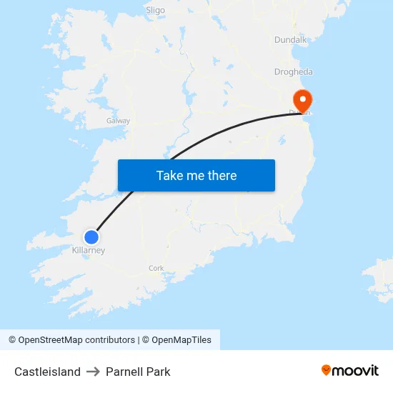 Castleisland to Parnell Park map