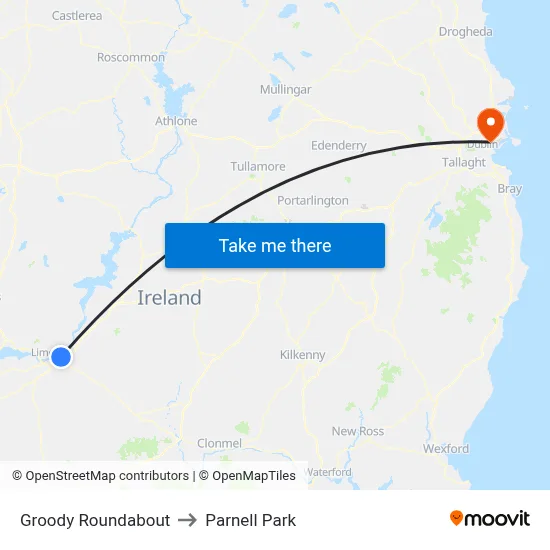 Groody Roundabout to Parnell Park map