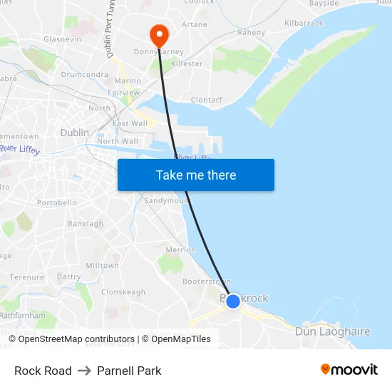 Rock Road to Parnell Park map