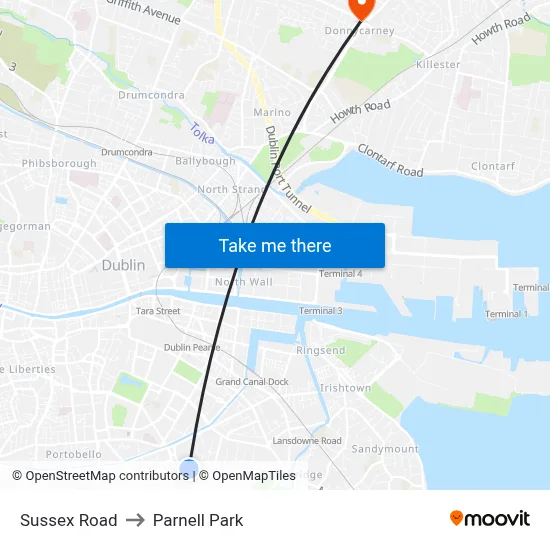 Sussex Road to Parnell Park map