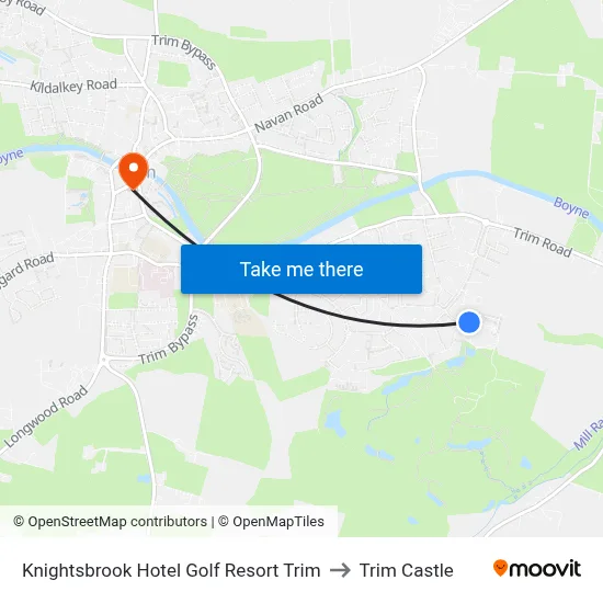 Knightsbrook Hotel Golf Resort Trim to Trim Castle map