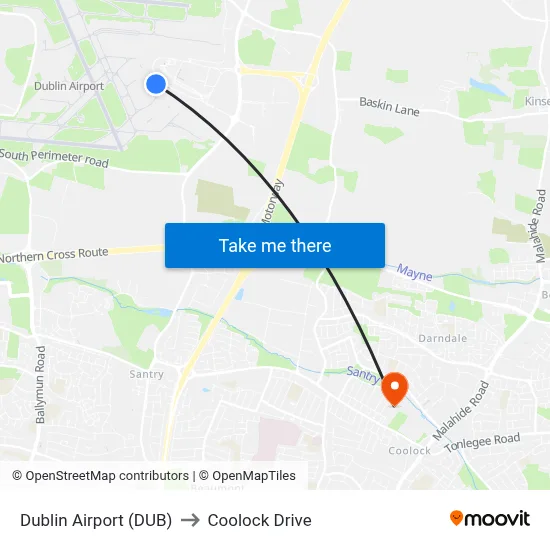 Dublin Airport (DUB) to Coolock Drive map