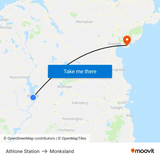 Athlone Station to Monksland map