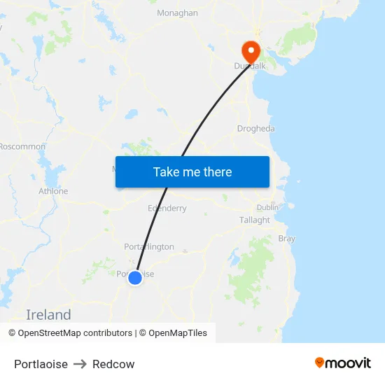 Portlaoise to Redcow map