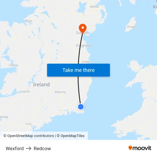 Wexford to Redcow map