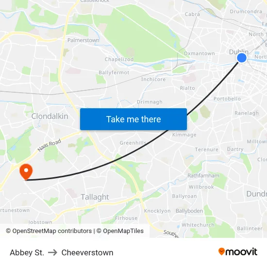Abbey St. to Cheeverstown map