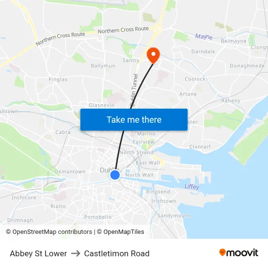 Abbey St Lower to Castletimon Road map