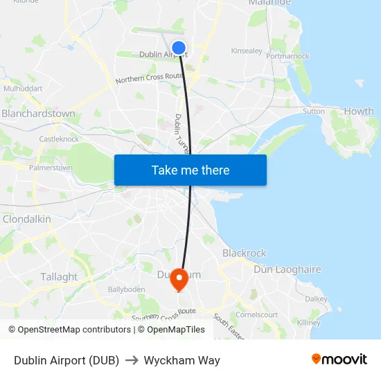 Dublin Airport (DUB) to Wyckham Way map