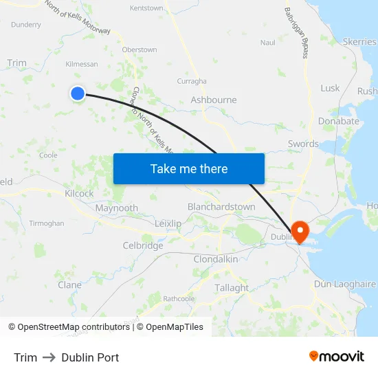 Trim to Dublin Port map