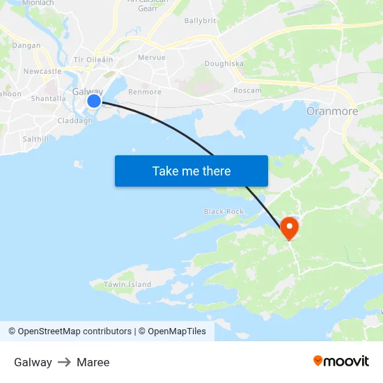 Galway to Maree map