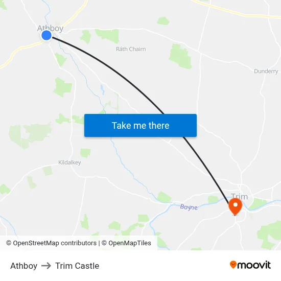 Athboy to Trim Castle map