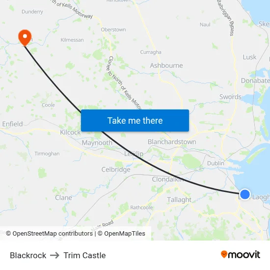 Blackrock to Trim Castle map