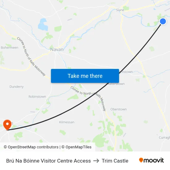 Brú Na Bóinne Visitor Centre Access to Trim Castle map