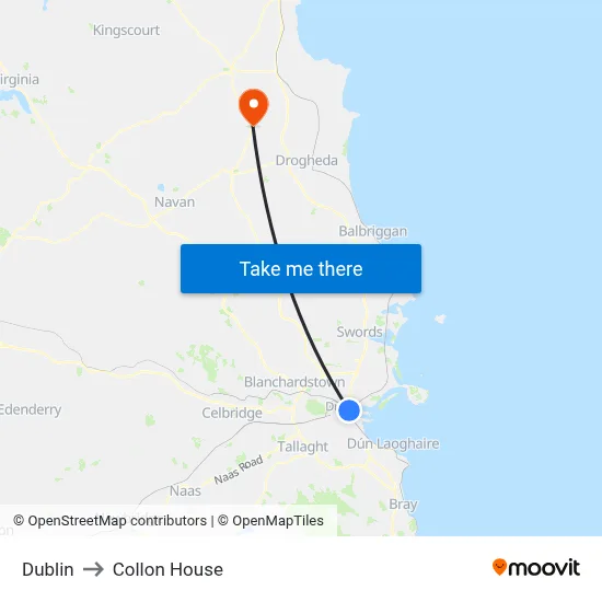 Dublin to Collon House map