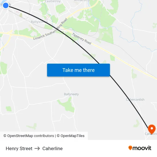 Henry Street to Caherline map