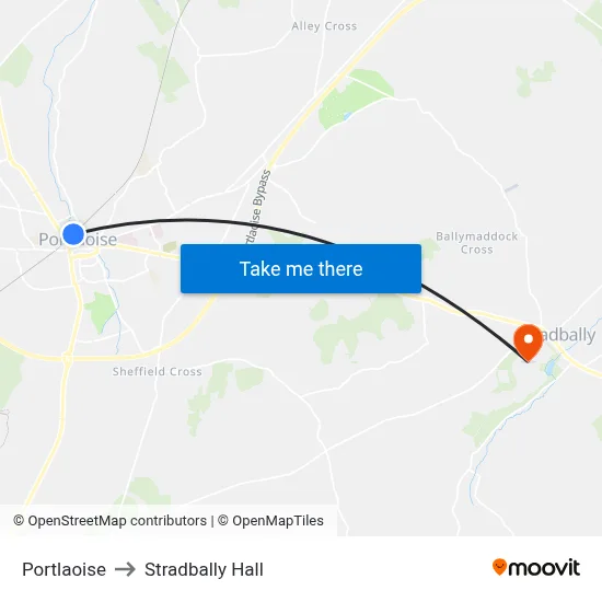 Portlaoise to Stradbally Hall map