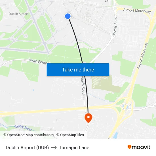 Dublin Airport (DUB) to Turnapin Lane map