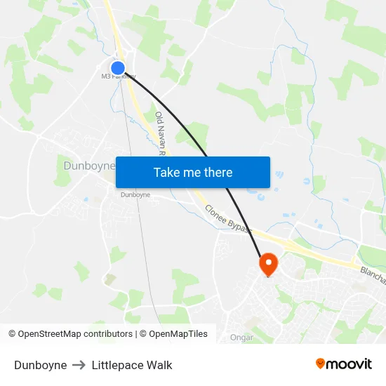 Dunboyne to Littlepace Walk map