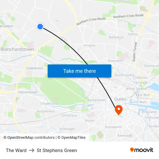 The Ward to St Stephens Green map