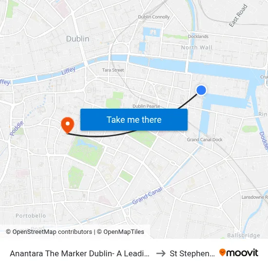 Anantara The Marker Dublin- A Leading Hotel of the World to St Stephens Green map